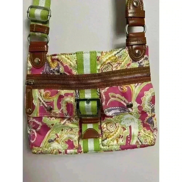 Tyler Rodan Womens Floral Pink Green Purple Purse Shoulder Bag Handbag Beautiful - Picture 1 of 8